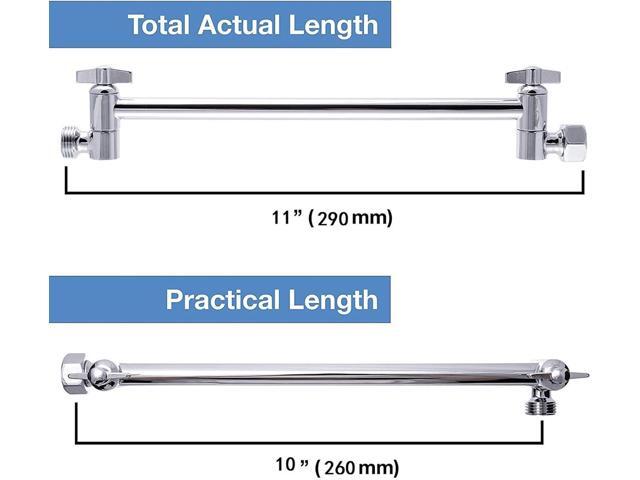 NearMoon Rain Shower Head with 11'' Adjustable Arm, High Pressure Stainless Steel Rainfall Shower, Ultra-Thin Design - Pressure Boosting (10 Inch,...