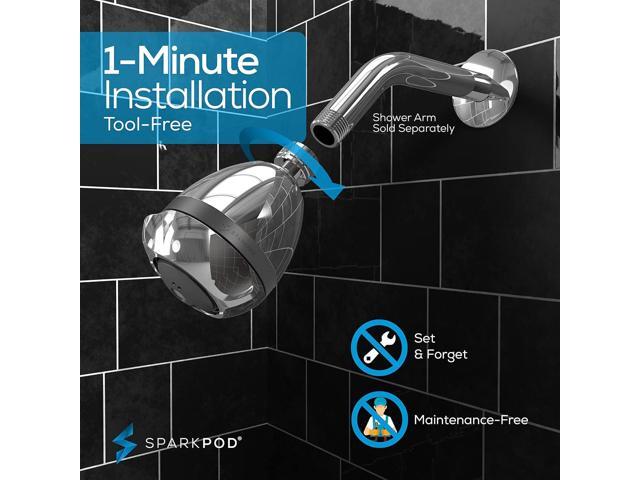 SparkPod 3-Inch Extreme High Pressure Shower Heads - Pressure Boosting with Rain, Massage & Pulsating Mode, Powerful Water-Saving Showerhead - 2.5...
