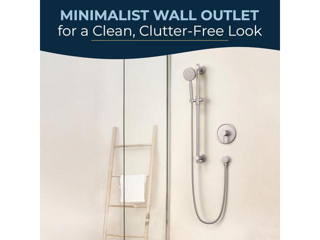 HammerHead Showers All Metal Drop Ell Wall Mount Elbow, 1/2' Shower Hose Connector, Round Handheld Shower Head Elbow Adapter, Shower Drop, Brushed...