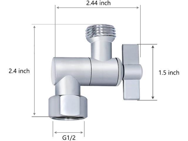 All Metal Angle Adapter, Adjustable Shower Head Extension, Solid Brass Elbow, Adjust Angle, Universal Connection (Chrome)