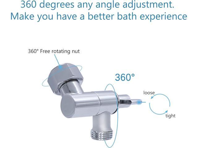 All Metal Angle Adapter, Adjustable Shower Head Extension, Solid Brass Elbow, Adjust Angle, Universal Connection (Chrome)