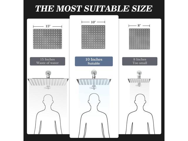 Shower Head, Rain Shower Head with Handheld Spray Combo, 10 Inch Adjustable High Pressure Rainfall Shower Head, Dual Showerhead Set with Extension...