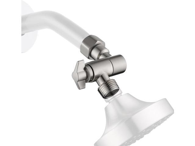 Shower Head Elbow Adapter, Brushed Nickel 360° Adjustable Shower Head Adapter, Wall Mounted Shower Arm Connector, Shower Arm Extention for Fixed...