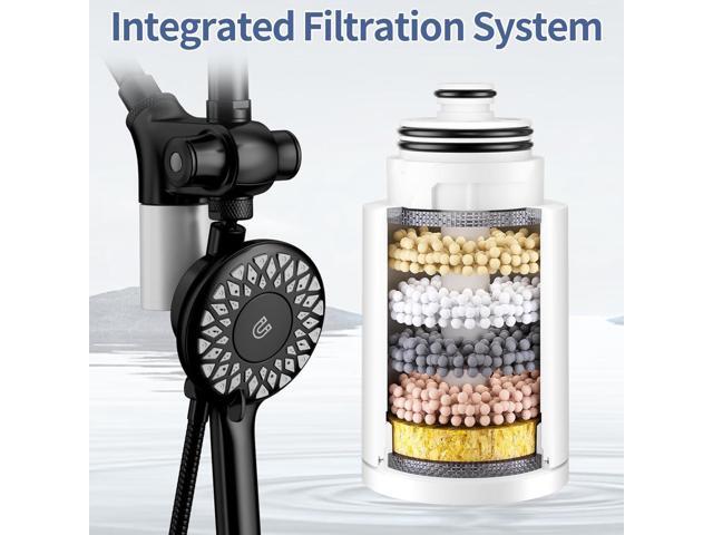 SINGSUO Filtered Rain Shower Head with Handheld Spray Combo, High Pressure Dual Shower Head with Filter for Hard Water, Modern Magnetix Double...