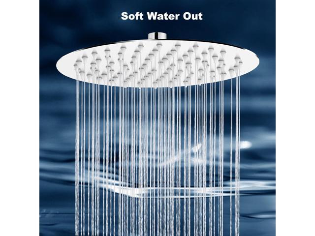 Midanya Round Rainfall Shower Head High Pressure Stainless Steel Waterfall Large Rain Shower Head Ultra Thin Design,Polish Chrome 8 Inch