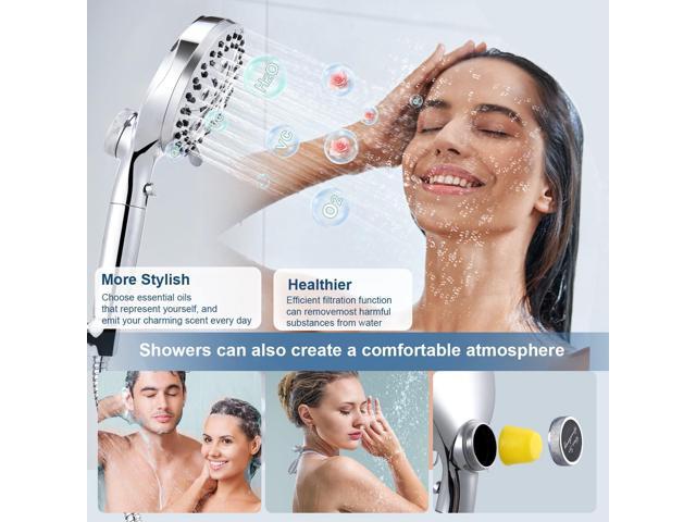 Filtered Shower Head with Handheld, High Pressure 10 Spray Mode Showerhead, Water Softener Filters Beads for Hard Water - Remove Impurity, with...