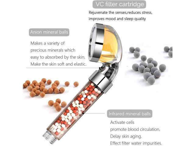 Vitamin C Shower Head with Handheld, Hard Water Softener, High Pressure Shower Head with Filter, Water Saving Spray Handheld Showerheads with Hose...