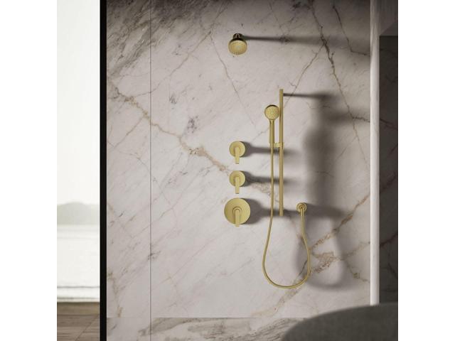 KOHLER 72419-G-2MB Awaken G110 Three-Function Showerhead, Wall-Mount, 3 Spray Settings, 1.75 GPM, Vibrant Brushed Moderne Brass