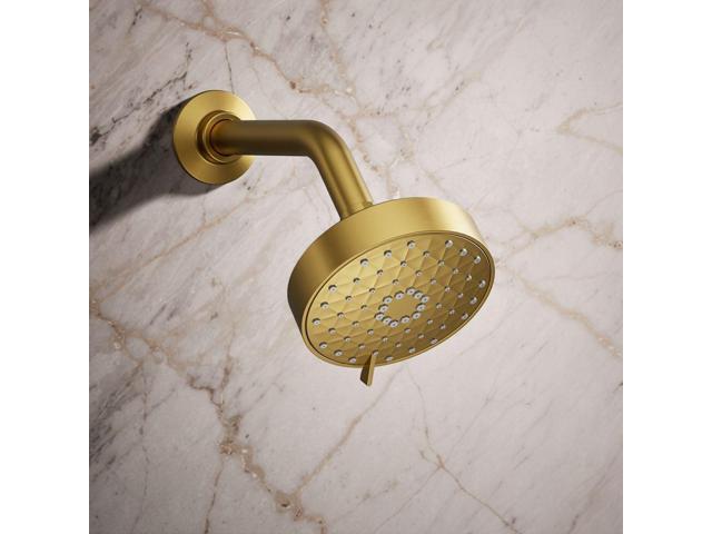KOHLER 72419-G-2MB Awaken G110 Three-Function Showerhead, Wall-Mount, 3 Spray Settings, 1.75 GPM, Vibrant Brushed Moderne Brass