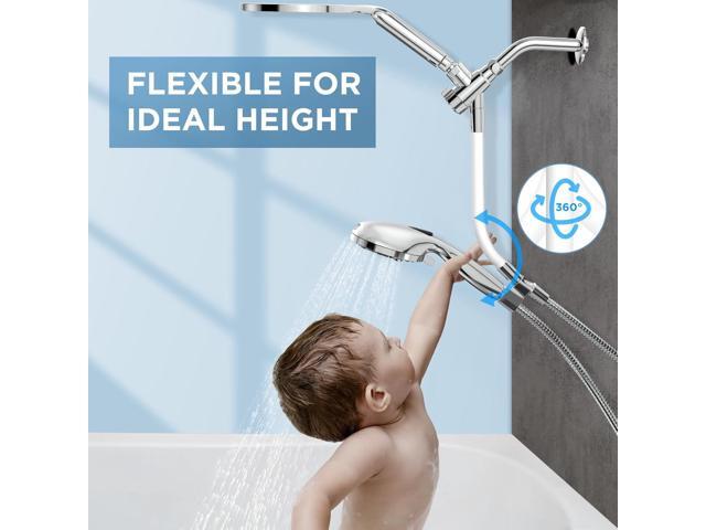 MakeFit Dual Handheld Shower Head Combo, 2-in-1 Rain Shower Heads System 8 Inch Rainfall Shower Head and 10 Modes High Pressure Hand Held...