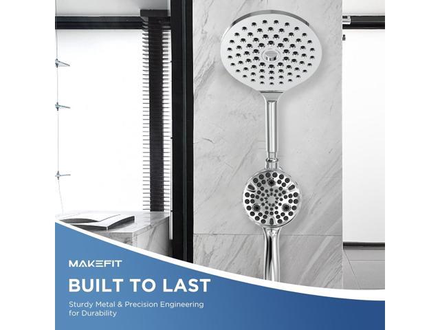 MakeFit Dual Handheld Shower Head Combo, 2-in-1 Rain Shower Heads System 8 Inch Rainfall Shower Head and 10 Modes High Pressure Hand Held...