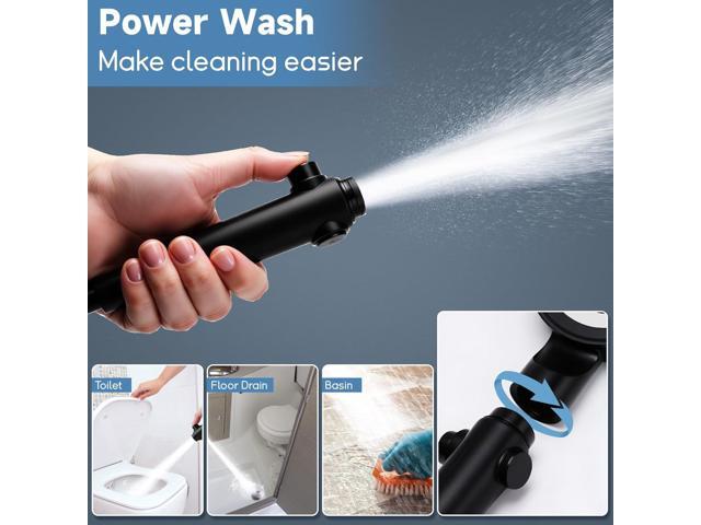 RV Shower Head with Hose, 5+1 Mode High Pressure Replacement with On/Off Switch, Water Saving Motorhome Shower Head for RV/Campervan, Caravan(Black)