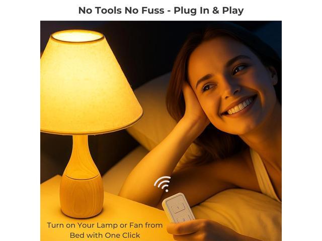 LoraTap Remote Control Outlet, On Off Light Switch with Wall Plate - Wireless Control 2 Plugs from 100ft, No WiFi Needed, Ideal for Lamps, Fans,...