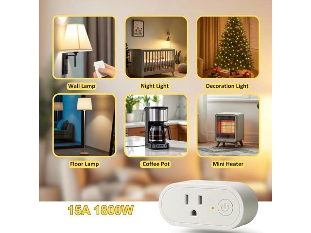 LoraTap Remote Control Outlet, On Off Light Switch with Wall Plate - Wireless Control 2 Plugs from 100ft, No WiFi Needed, Ideal for Lamps, Fans,...