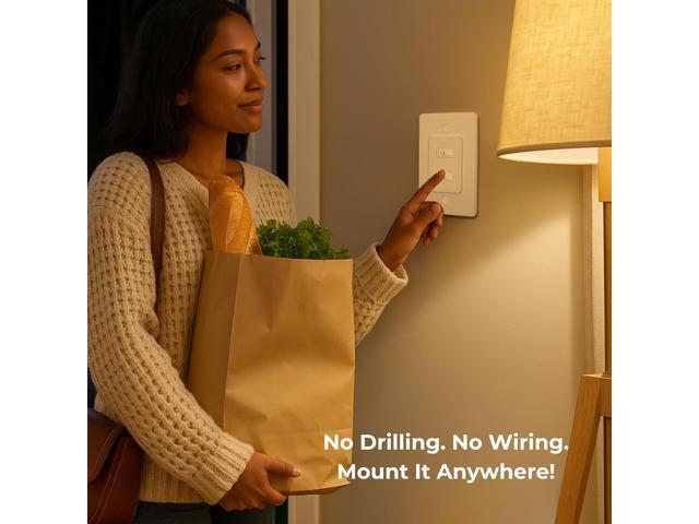 LoraTap Remote Control Outlet, On Off Light Switch with Wall Plate - Wireless Control 2 Plugs from 100ft, No WiFi Needed, Ideal for Lamps, Fans,...