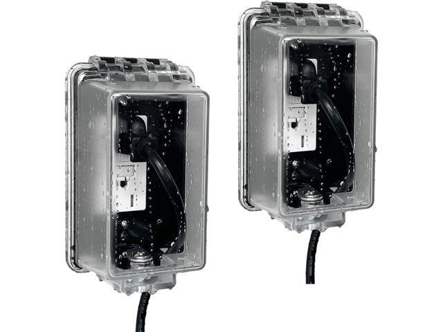 1-Gang Weatherproof Standard Electrical Outlet Cover with Lock, Baby Proof Outlet Lock Box, Fits Most 2.6 'H x 2.56 'W or Smaller Plugs,Clear...