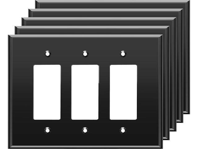 LIDER Reflective Acrylic Decorator Wall Plate, Mirrored Light Switch Plate, Plexiglass Outlet Cover, Acrylic Glass, Oversized 3-Gang 5.25' x 7.06',...
