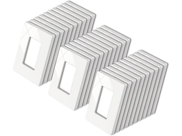 BESTTEN 30 Pack 1 Gang Screwless Wall Plate, USWP4 Off White Series, Decorator Outlet Cover, Decorative Switch Plate, Decor Wallplate, H4.69 x...