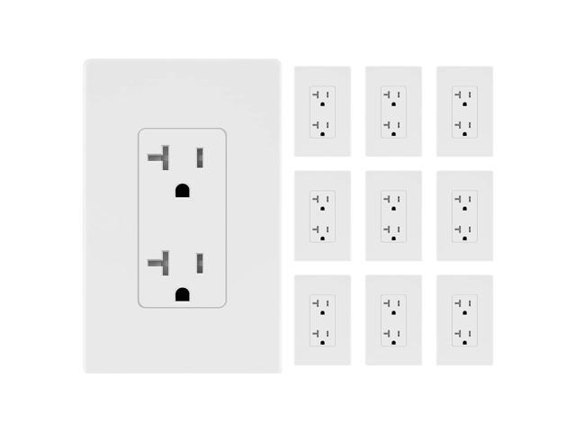 LIDER Matte Finish Decorator Receptacle with Interchangeable Face Cover, Child Safe Tamper-Resistant Wall Outlet with Screwless Wall Plate,...