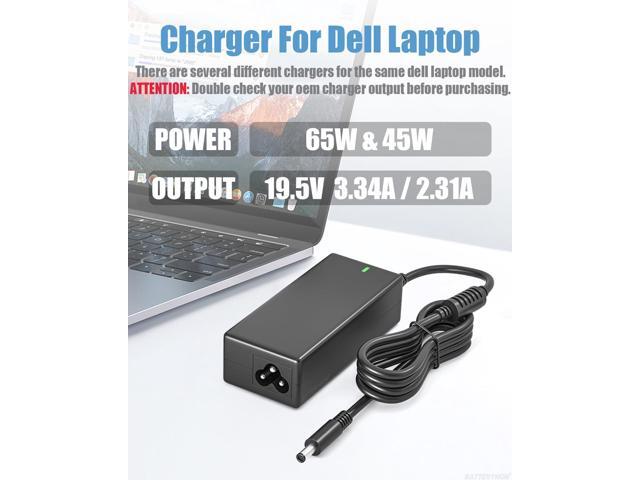 65W AC Adapter Compatible with Dell Inspiron Laptop Power Cord Inspiron 17 16 11 13 14 15 3000 5000 7000 3793 5100 5555 5558 5559 5755 7359 7568...