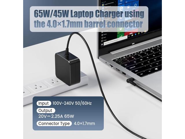 VUOHOEG 65W 45W Laptop Charger Compatible with Lenovo IdeaPad 1 3 5 110 310 320 330 Flex 4 5 6 Yoga 310 510 520 710 V14 V15 Chromebook N22 N23 N42...