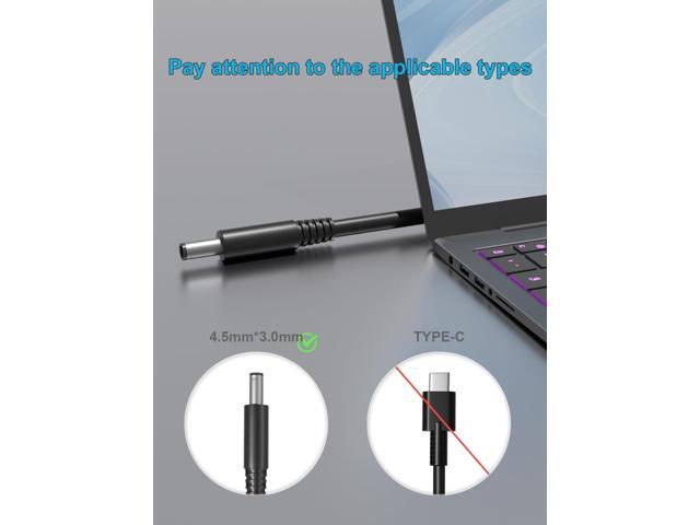 65W AC Charger Compatible with Dell Inspiron 15 14 13 11 3000 5000 7000 Series Laptop Round Connects Power Adapter