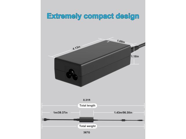 65W AC Charger Compatible with Dell Inspiron 15 14 13 11 3000 5000 7000 Series Laptop Round Connects Power Adapter