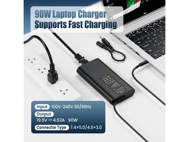 90W/65W Laptop Charger Compatible with Dell Latitude 5400/5410/ 7400/7410 E6420/ E6430/ E6440; Inspiron 15 5559/3542; Vostro 3500/3560; XPS 13...