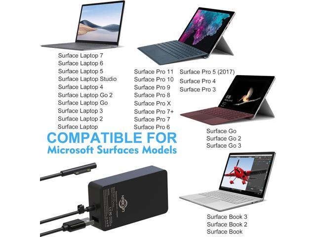 127W Charger for Microsoft Surface Book 3 2 1, Surface Laptop 7 6 5 Go2 Studio Go 4 3 2 1, Surface Pro 11 10 9 8 7+ X 7 6 5 4 3, Surface Go 3 2 1,...