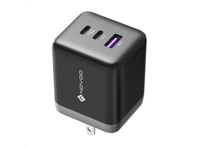 NOVOO 100W USB C Charger Block (GaN III), 3-Port Fast Foldable Compact Wall Charger for MacBook Pro/Air, Dell XPS 13, iPad Pro, Galaxy S24/S23,...
