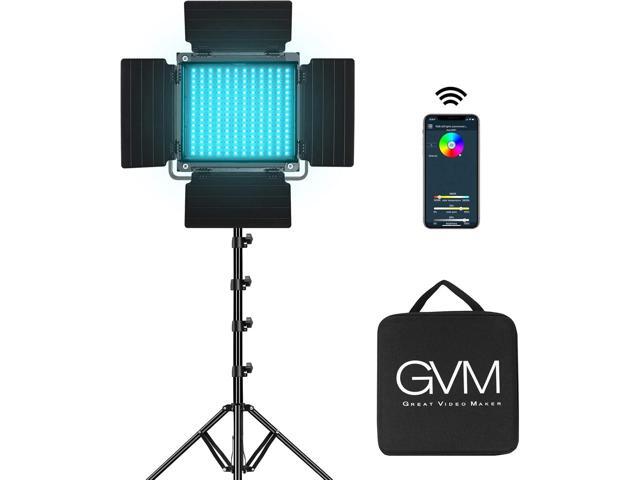 GVM RGB LED Video Light, 800D Studio Light with APP Control Lighting Kit Photography Light 1 Pack with 8 Kinds Scene Lights, 3200-5600K CRI 97 LED.