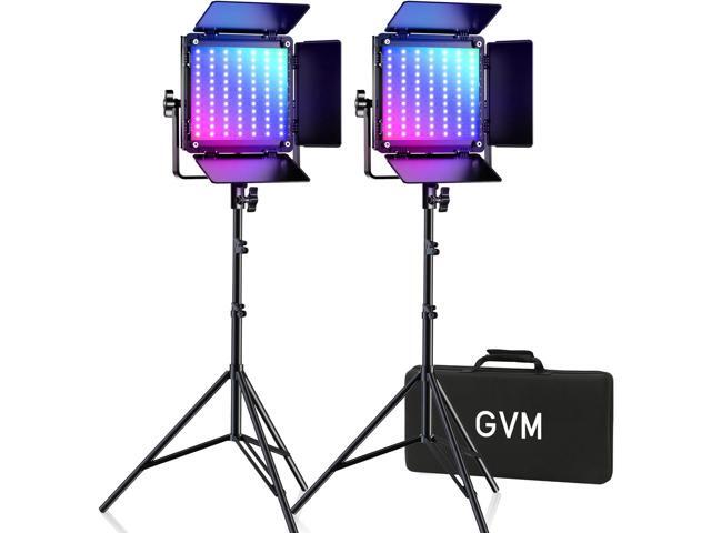 GVM 800D RGB Led Video Light, 2PCS Video Lighting Kit with APP Control, 40W Photography Lighting Led Panel Light with 18 Kinds of The Scene Lights...