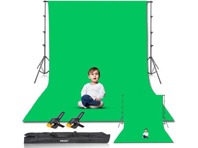 EMART 8.5 x 10ft Green Screen Backdrop Kit with Tripod Stand, Photography Background Support System with 10 x12ft 100% Cotton Muslin Chromakey...