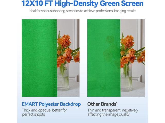 EMART 8.5 x 10ft Green Screen Backdrop Kit with Tripod Stand, Photography Background Support System with 10 x12ft 100% Cotton Muslin Chromakey...