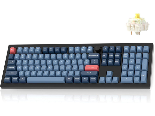 Keychron V6 Max Wireless Custom Mechanical Keyboard, 2.4 GHz Bluetooth QMK Full-Size Layout RGB with Hot-swappable Gateron Banana Switch Compatible...