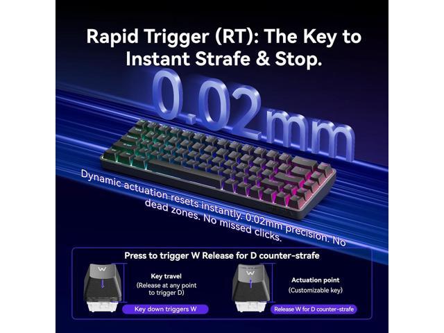 DIERYA DK68-C 60% Gaming HE Keyboard, Magnetic Switch Hot Swappable, Rapid Trigger, Adjustable Actuation, 8000Hz Polling Rate, RGB Backlit, Compact...