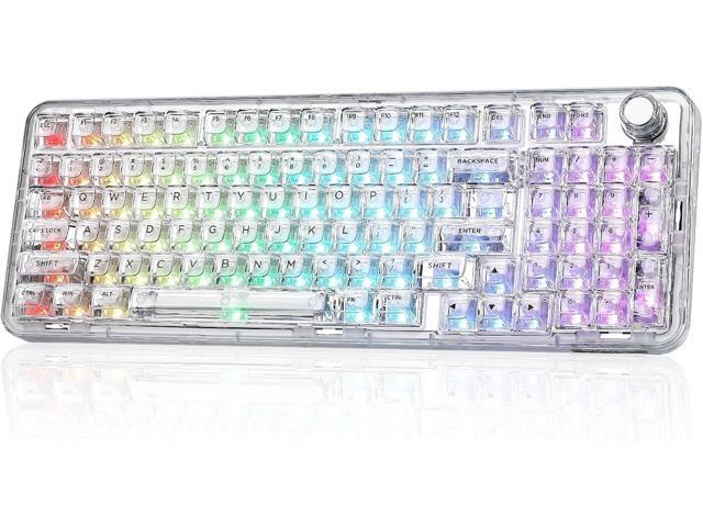 X98 QMK/VIA Wireless Mechanical Gaming Keyboard with Knob,Tri-Mode BT5.0/USB-C/2.4GHz Hot Swappable Keyboard,Pre-lubed Switches Gasket Mount RGB...
