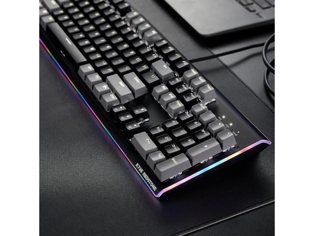Hexgears GK735 Wired Full Size Mechanical Keyboard, Aluminum Housing Built for Gamers w/Kailh Box White Switch, White Backlit + Surrounded by RGB...