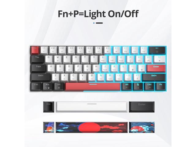 surmen 60% Mechanical Gaming Keyboard with Linear Red Switch, Wired Mini Compact Keyboard 60 Percent Backlit for Laptop Desktop PC Gamers 61...