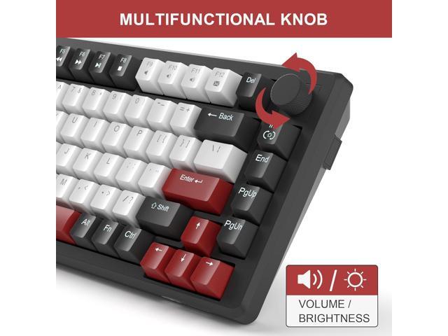 MageGee 75% Mechanical Gaming Keyboard, Compact Blue Backlit Wired Gaming Keyboards with Red Switches, EVA Foam, Knob Control, STAR75 Portable NKRO...