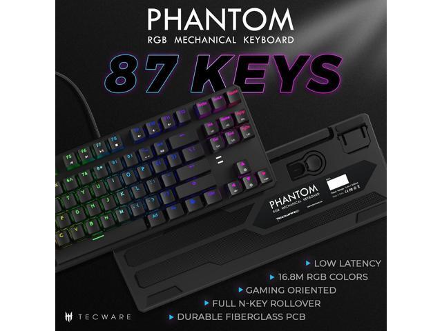 TECWARE Phantom 87 Key RGB Mechanical Gaming Keyboard Outemu Red Switch 16.8M Color LED Lighting 18 Pre-Set Low Latency N-Key Rollover ...