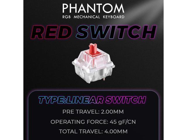 TECWARE Phantom 87 Key RGB Mechanical Gaming Keyboard Outemu Red Switch 16.8M Color LED Lighting 18 Pre-Set Low Latency N-Key Rollover ...