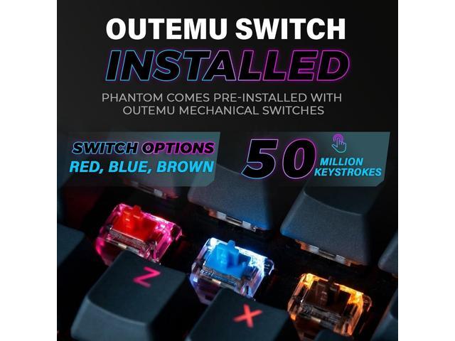 TECWARE Phantom 87 Key RGB Mechanical Gaming Keyboard Outemu Red Switch 16.8M Color LED Lighting 18 Pre-Set Low Latency N-Key Rollover ...