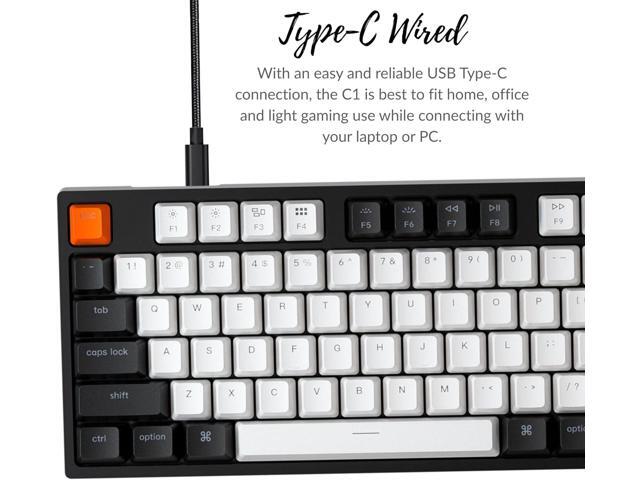 Keychron C1 TKL Mechanical Wired Gaming Keyboard RGB Backlit Compact Keyboard with Linear Red Switches for Mac & Windows