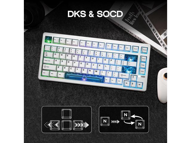 EPOMAKER HE80 Hall Effect Gaming Keyboard, 8K Polling & 32K Scan, Creamy Gasket, DKS, SOCD, Hot-Swappable, RGB Backlit, Wired Gaming Keyboard for...