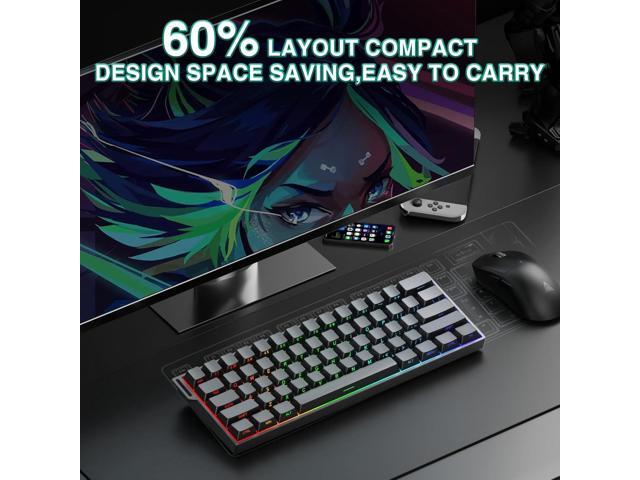 Aula MINI60 HE PRO - 60% Mechanical Gaming Keyboard Wireless, Hall Effect Magnetic Switch Hot Swappable, Rapid Trigger Mode, 8000 Hz Polling Rate,...
