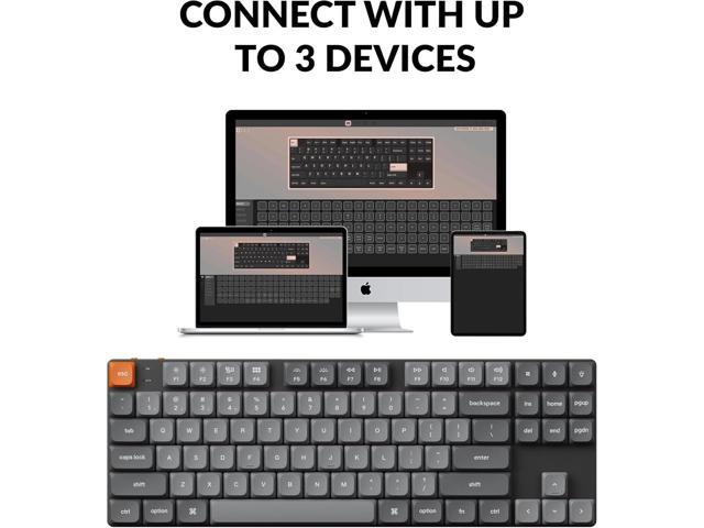 Keychron K1 Max Ultra-Slim QMK/VIA Bluetooth Wireless/USB Wired Custom Mechanical Keyboard, 2.4 GHz Hot Swappable TKL Layout RGB Backlight...