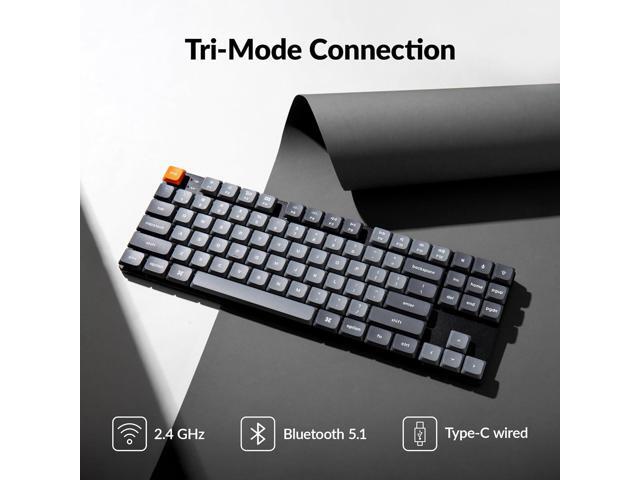Keychron K1 Max Ultra-Slim QMK/VIA Bluetooth Wireless/USB Wired Custom Mechanical Keyboard, 2.4 GHz Hot Swappable TKL Layout RGB Backlight...