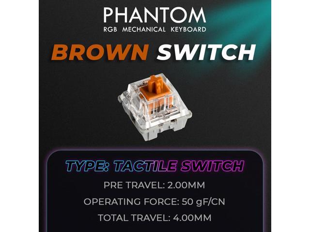 TECWARE Phantom+ 87 Mechanical Gaming Keyboard RGB LED Backlit Hot Swappable Wraith Brown Switches 87 Key TKL Layout Thocky Sound Profile ...
