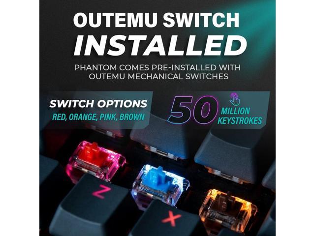 TECWARE Phantom+ 87 Mechanical Gaming Keyboard RGB LED Backlit Hot Swappable Wraith Red Switches 87 Key TKL Layout Thocky Sound Profile ...